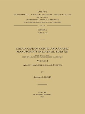 cover image of Catalogue of Coptic and Arabic Manuscripts in Dayr al-Suryan. Volume 2